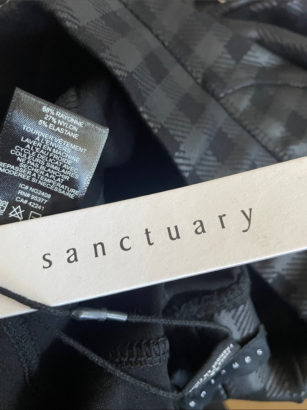 Anthropologie Sanctuary Runway Black Plaid High Ruse Trouser Leggings NWT - Picture 9 of 11